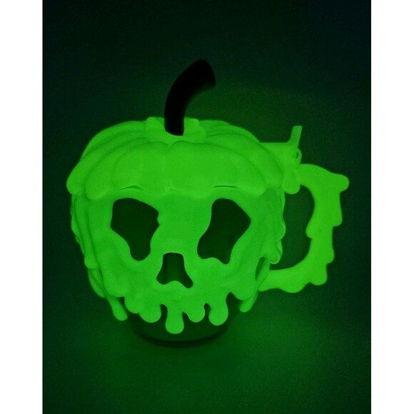 Disney Parks Snow White Evil Queen Green Poison Apple Glow in Dark Stein Mug Cup - Picture 2 of 12